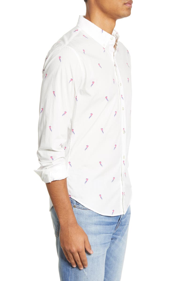Bonobos Slim Fit Bird Print Button-Down Shirt, Alternate, color,