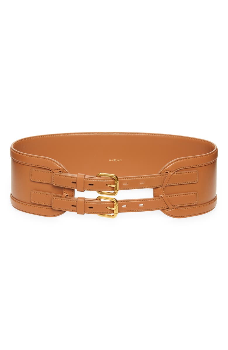 Zimmermann Double Buckle Leather Belt, Main, color,