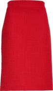 Valentino Virgin Wool Blend Tweed Pencil Skirt