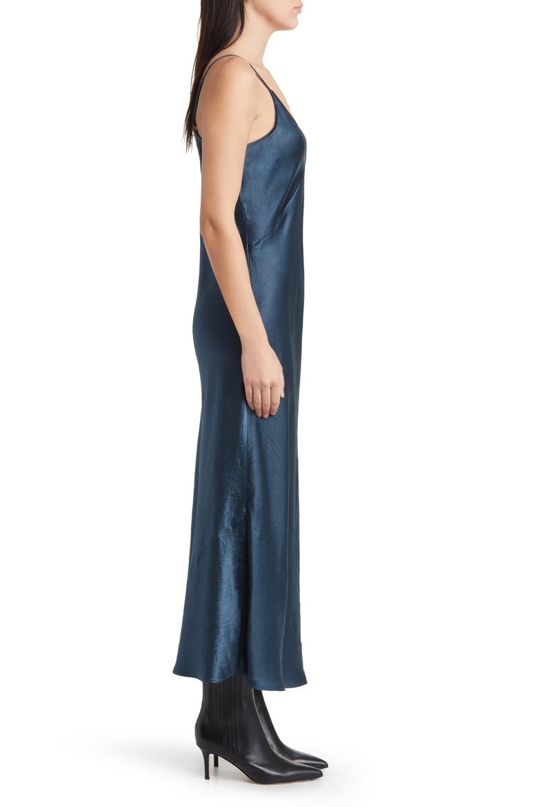 Luxe Satin Slipdress, Alternate, color, BLUE