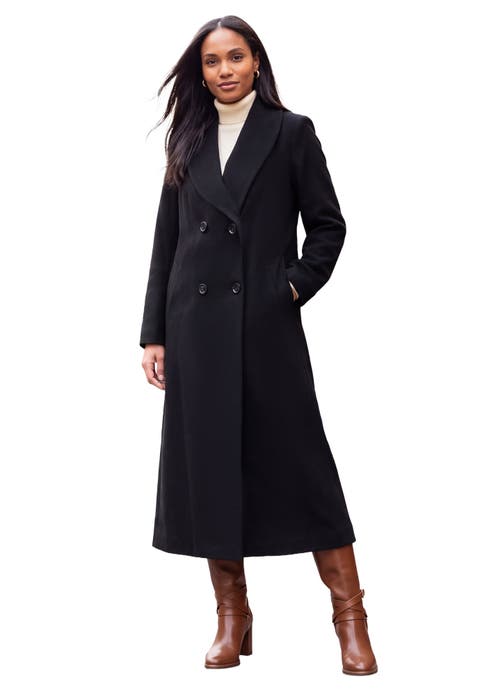 Long Shawl Collar Wool Coat