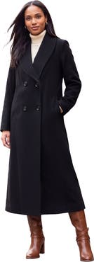 Jessica London Long Shawl Collar Wool Coat