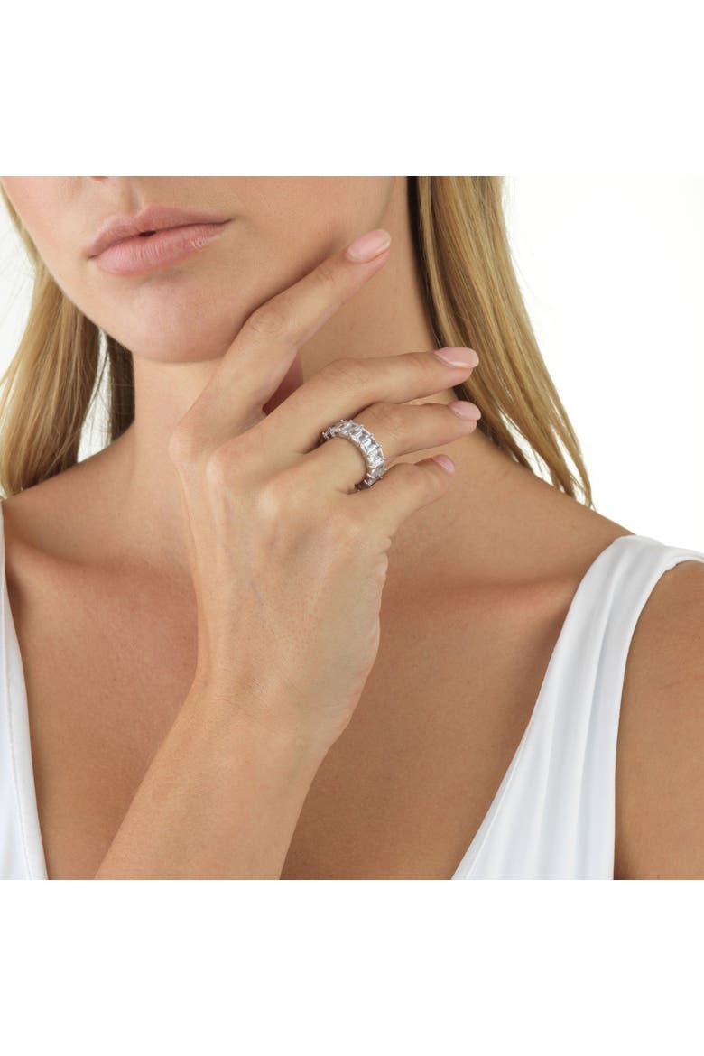 Emerald Cut Eternity Band, Alternate, color, Silver