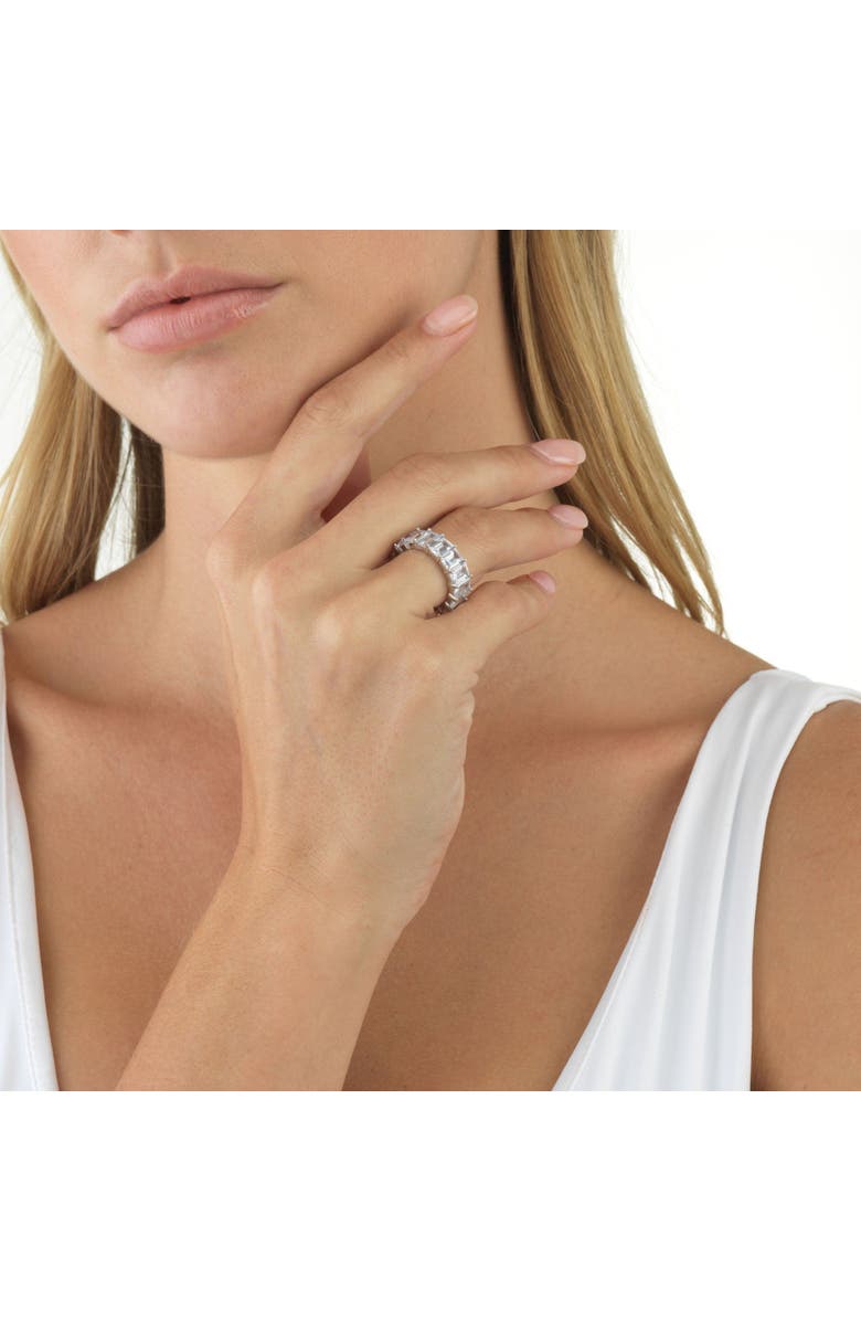 BY ADINA EDEN Emerald Cut Eternity Band, Alternate, color, Silver