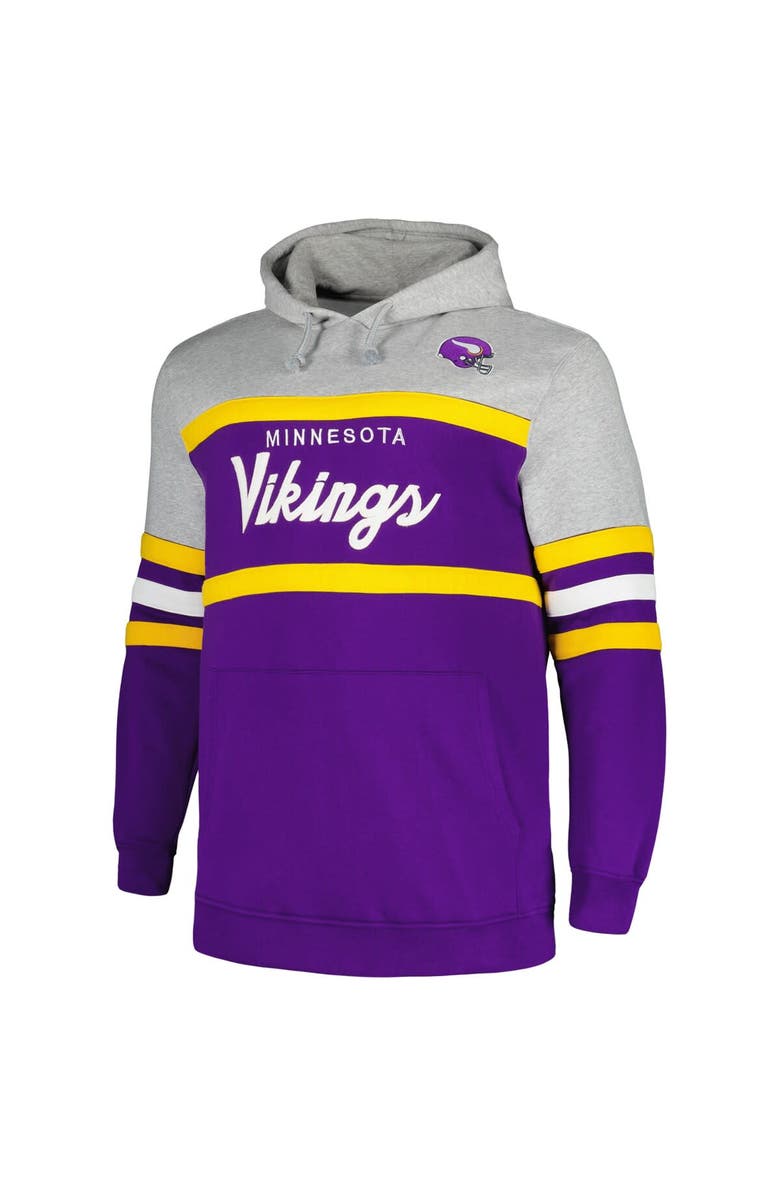 Mitchell & Ness Men's Mitchell & Ness Heather Gray/Purple Minnesota Vikings Big & Tall Head Coach Pullover Hoodie, Alternate, color,