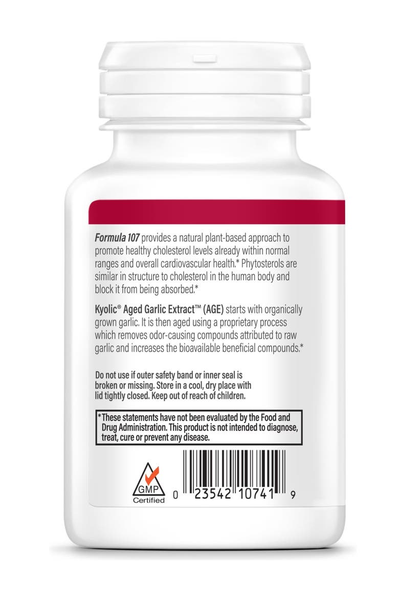 Aged Garlic Extract Formula 107, Phytosterols for Cholesterol Support, 80 Capsules, Alternate, color, None