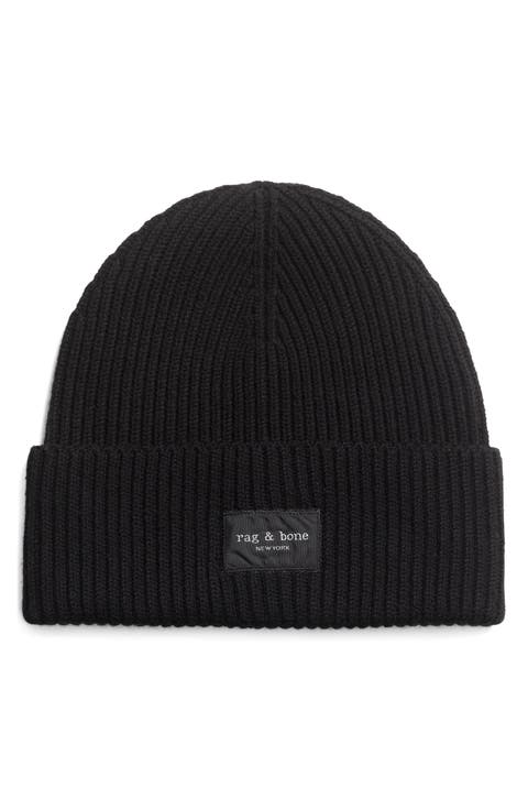 Blake Logo Patch Wool Blend Rib Beanie