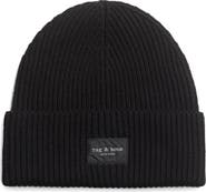 rag & bone Blake Logo Patch Wool Blend Rib Beanie