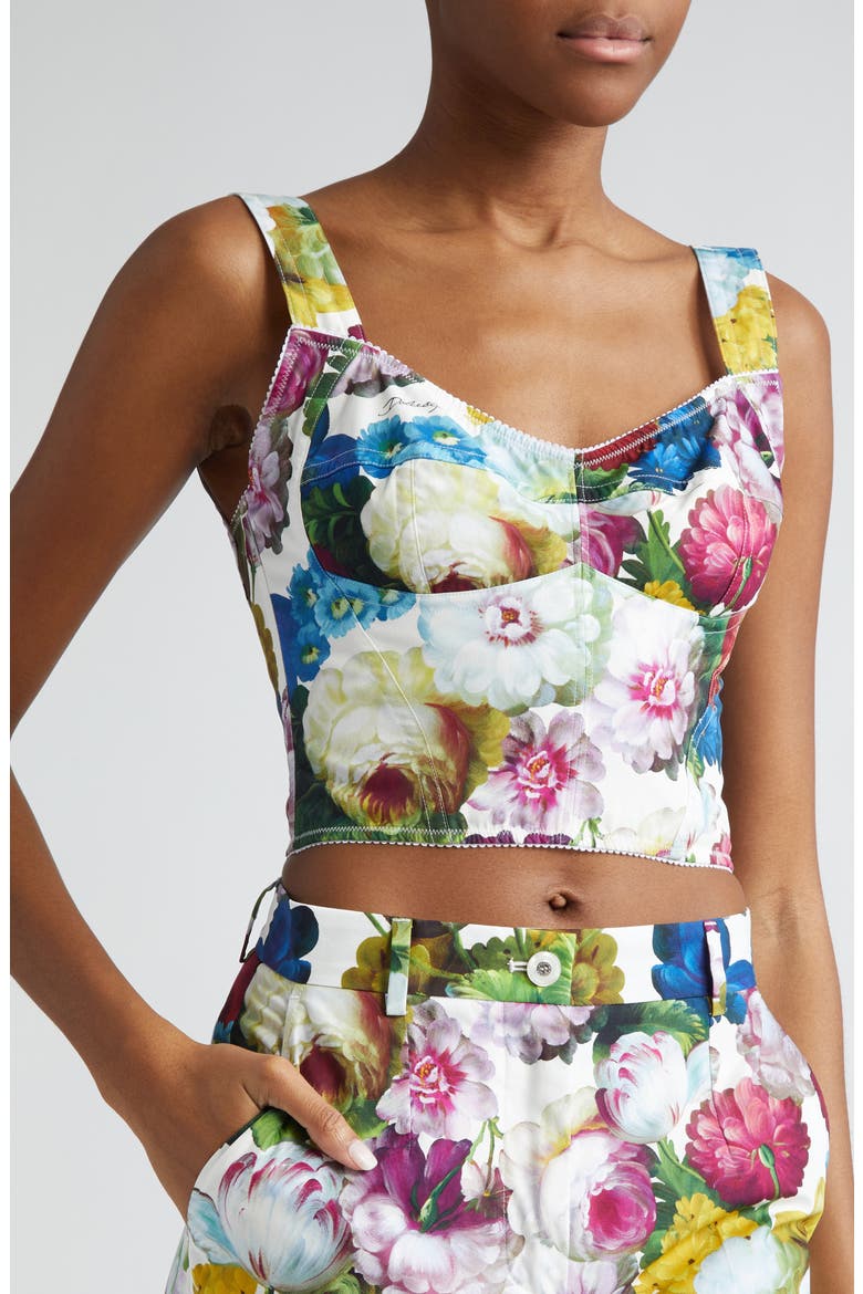 Nocturnal Floral Print Bustier Top, Alternate, color, FIORE NOTTURNO