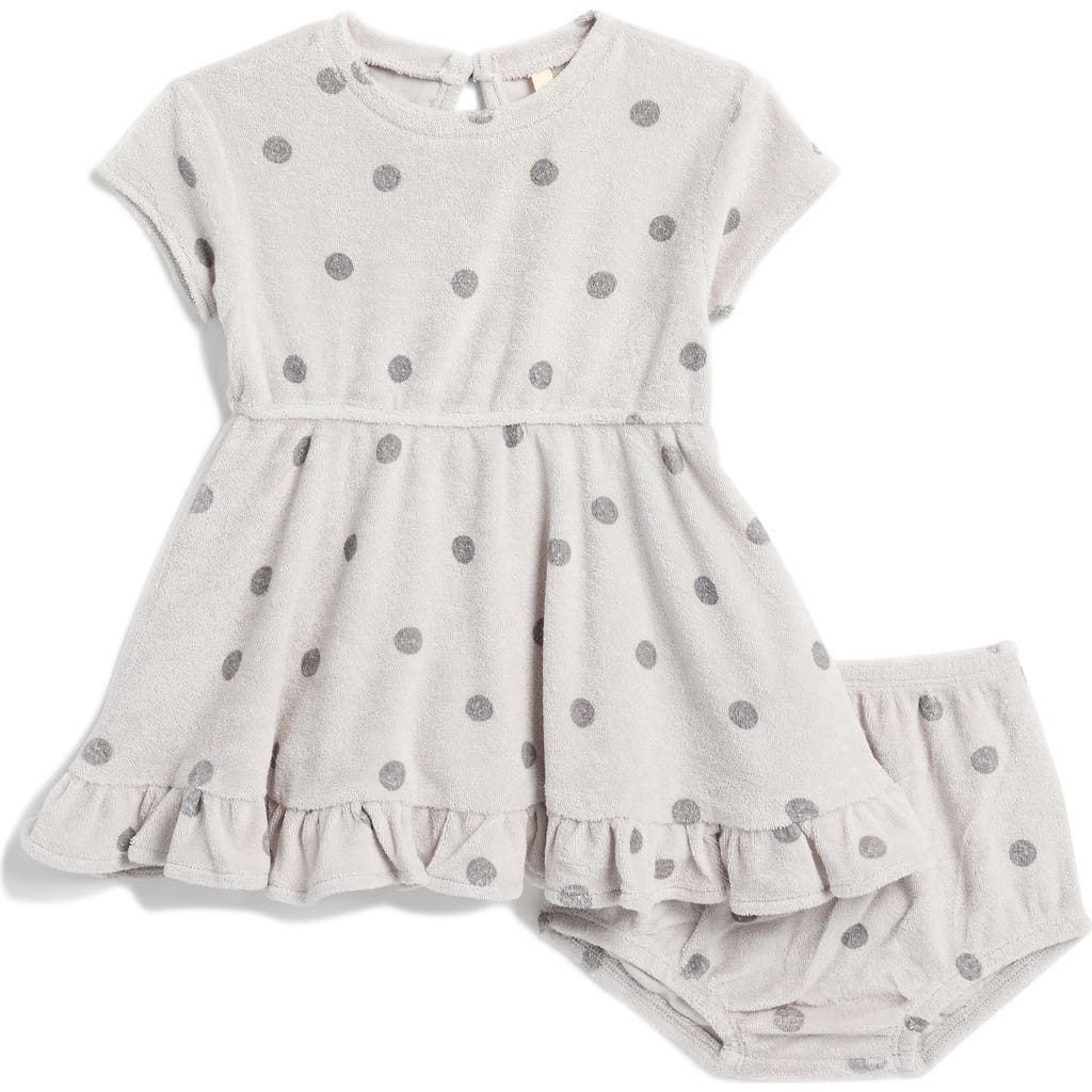Quincy Mae Kids' Polka Dot Terry Dress & Bloomers In Polka Dot