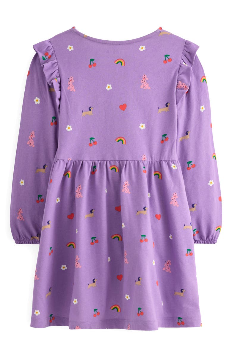 Mini Boden Kids' Posie Long Sleeve Cotton Jersey Dress, Alternate, color, Aster Purple Parisian