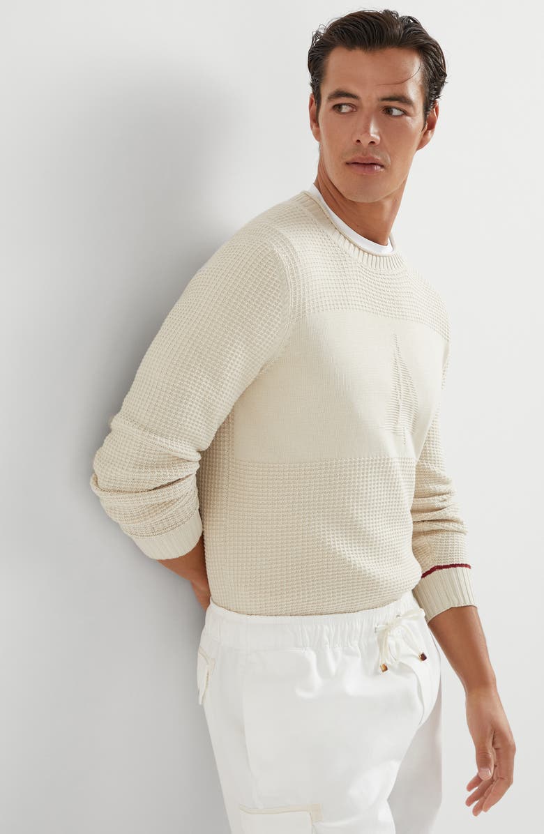 Brunello Cucinelli Waffle stitch sweater, Alternate, color, 