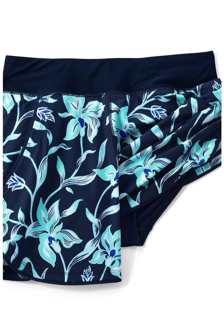 Plus Size Sunshade UPF 50 9" Board Shorts with Panty, Alternate, color, Tropic Floral/Navy