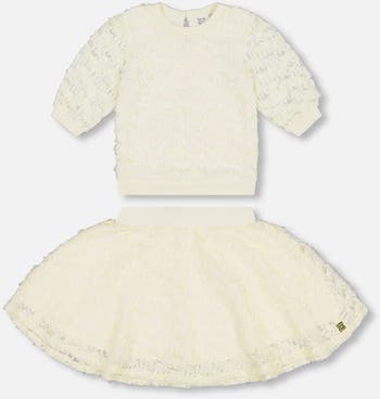 Deux Par Deux Eyelet Dress - White Deux Par Deux Eyelet Dress - White
