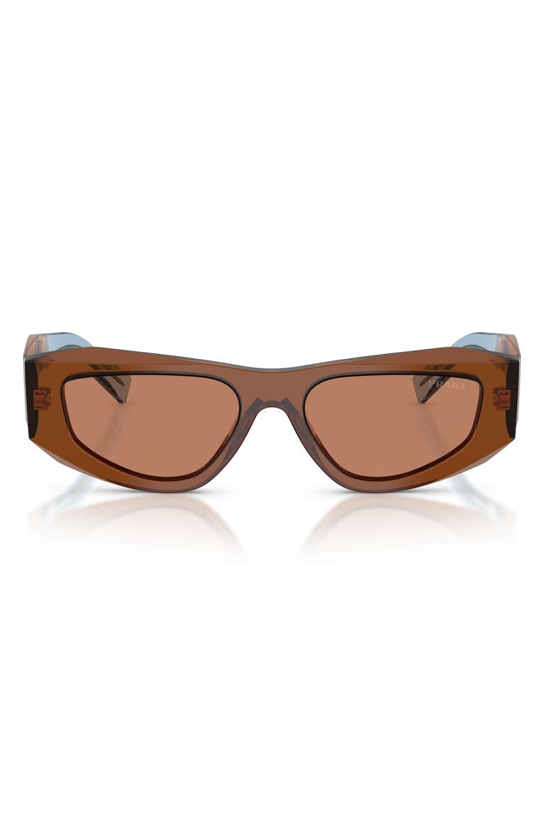 Prada 52mm Pillow Sunglasses, Main, color, Chocolate / Brown