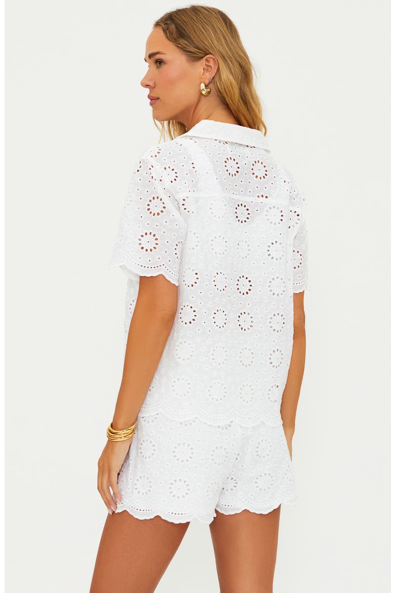 Lexie Cotton Eyelet Cover-Up Shirt, Alternate, color, WHITE MAGNOLIA EYELET