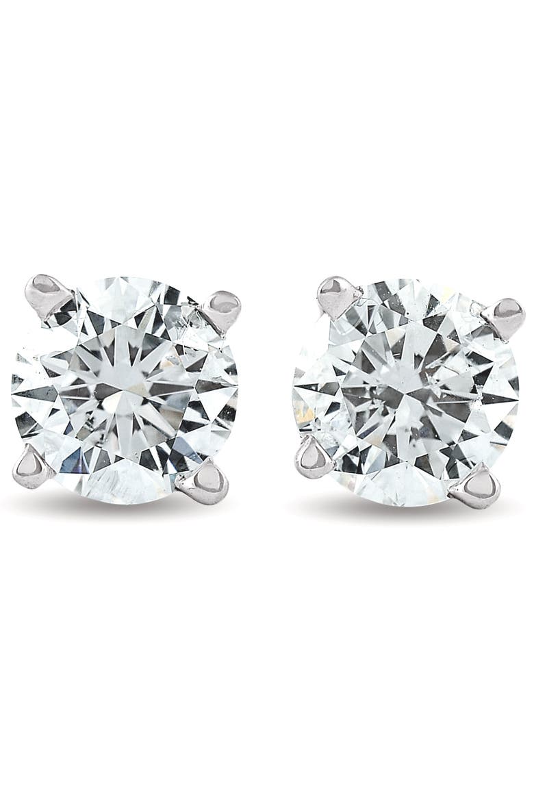 3/4 Ct Diamond Screw Back Studs 14k Gold Lab Grown Eco Friendly, Main, color, 14k White Gold
