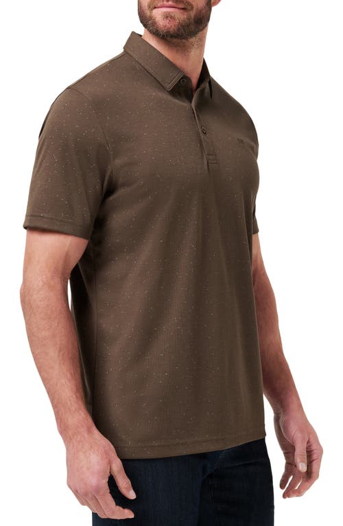 Travismathew Special Trip Ditsy Cotton Blend Polo In Brown
