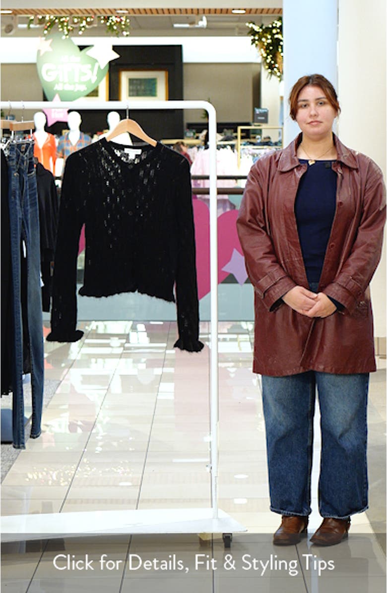 Pointelle Ruffle Edge Cardigan, sales video thumbnail