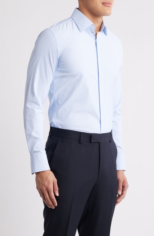 Hugo Boss Boss Hank Kent Slim Fit Performance Stretch Dress Shirt In Blue