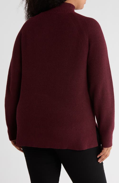 Nordstrom Rack Mock Neck Raglan Sleeve Sweater In Burgundy