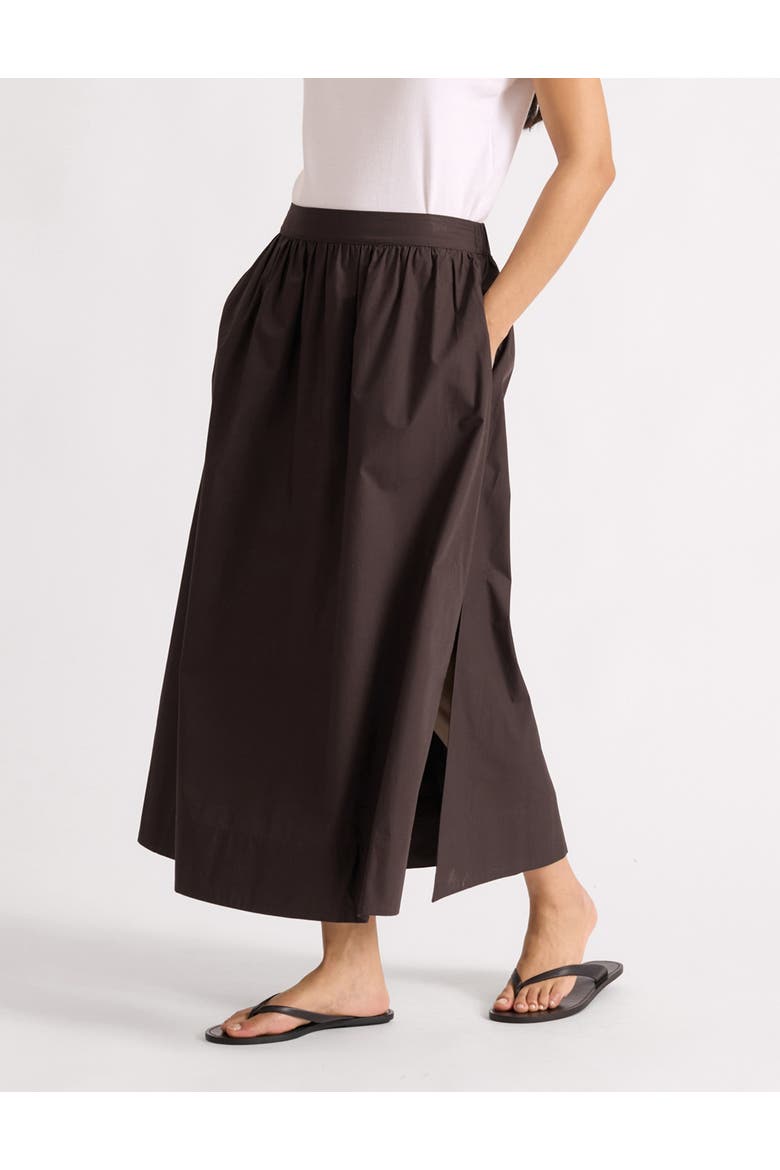 Cotton Full Skirt, Main, color, Chocolate