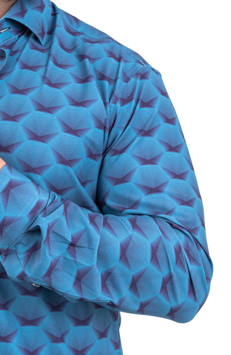 Maceoo Einstein Stretch Horizon Button-Up Shirt, Alternate, color, Blue