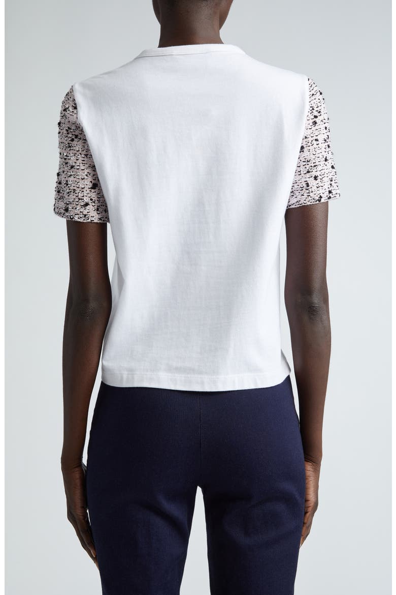 Donna Tweed Sleeve T-Shirt, Alternate, color, WHITE MULTI