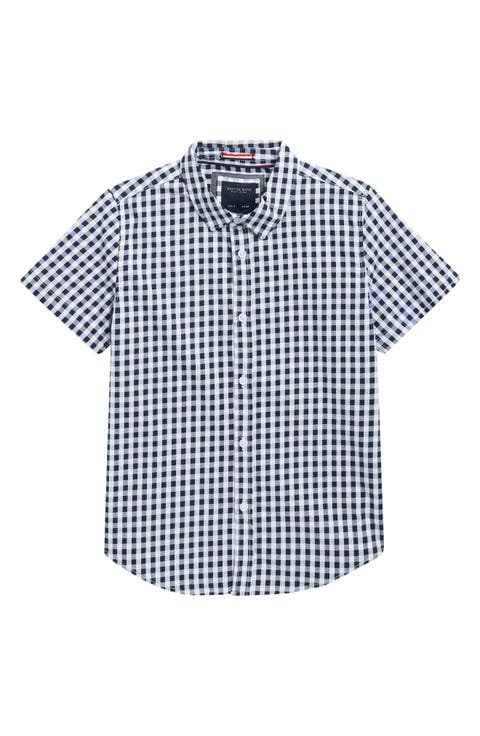 Kids' Gingham Performance Button-Up Shirt (Big Kid)