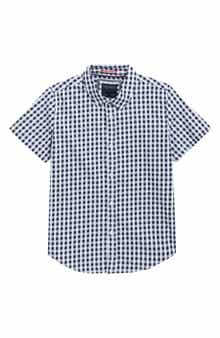 DENIM AND FLOWER Kids' Gingham Performance Button-Up Shirt