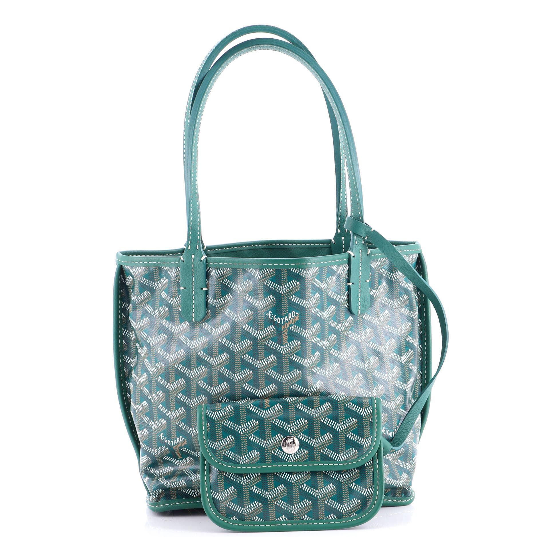 Pre-Owned Goyard Anjou Reversible Tote Coated Canvas Mini, Alternate, color, Green