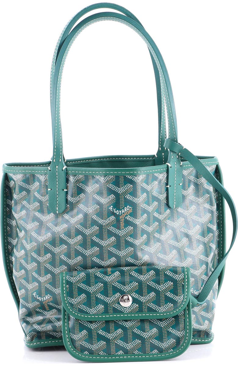 Pre-Owned Goyard Anjou Reversible Tote Coated Canvas Mini, Alternate, color, Green