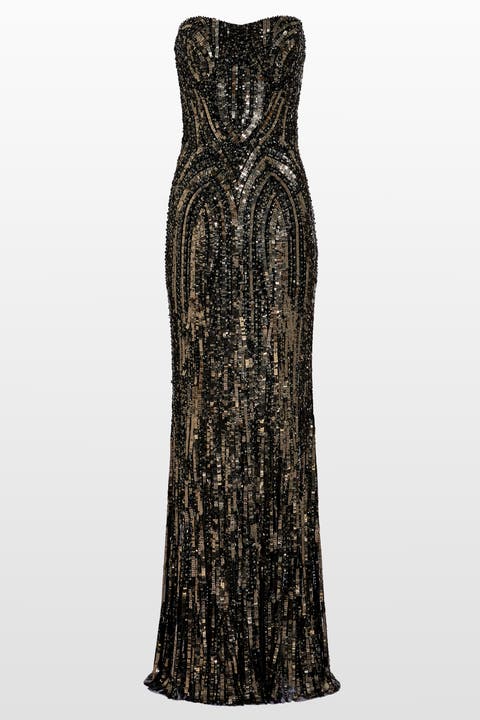 Euphoria Sequin-Embellished Strapless Dress