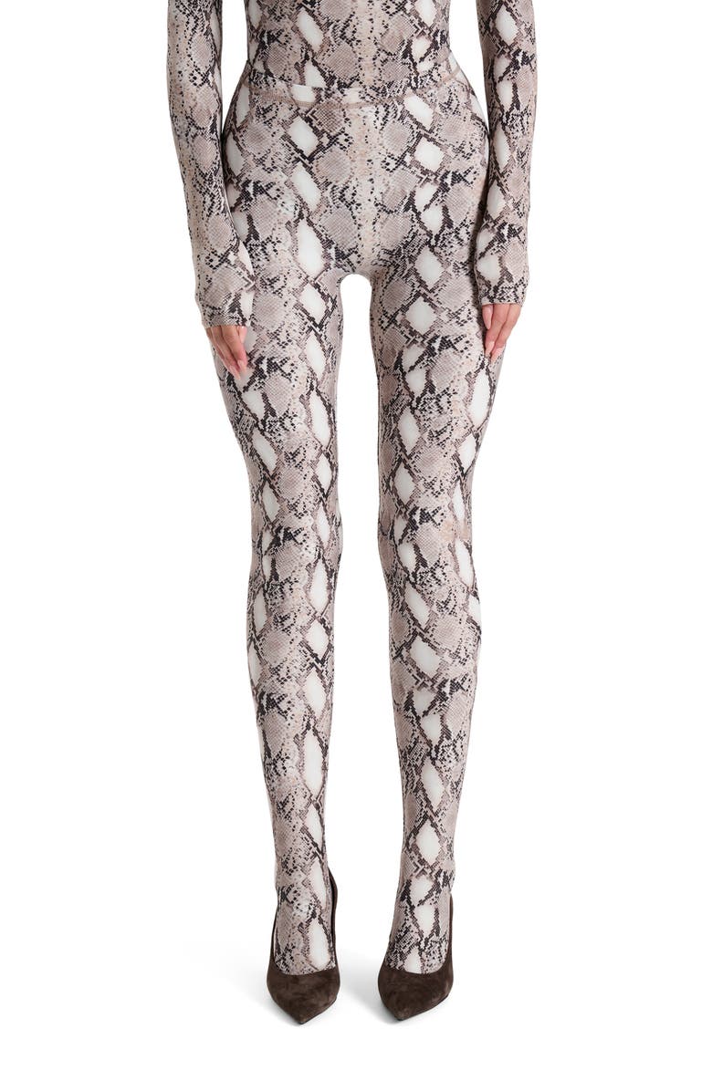 Naked Wardrobe Print Toe Leggings, Main, color, Snakeskin