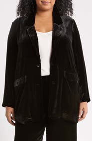 Eileen Fisher Velvet Long Blazer