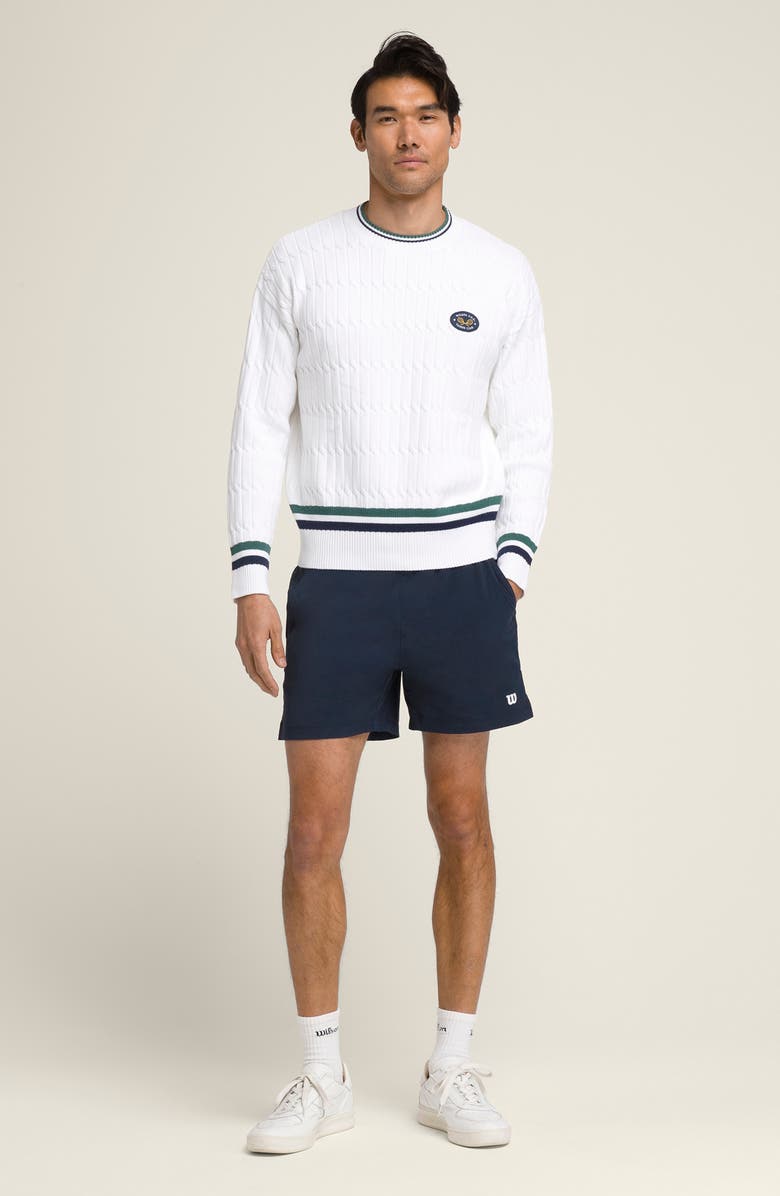 WILSON Tennis Water Repellent Volley Shorts, Alternate, color, Classic Navy