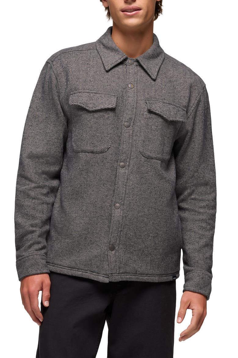 Happy Camp Flannel Snap-Up Shirt Jacket, Main, color, SHADOW HEATHER