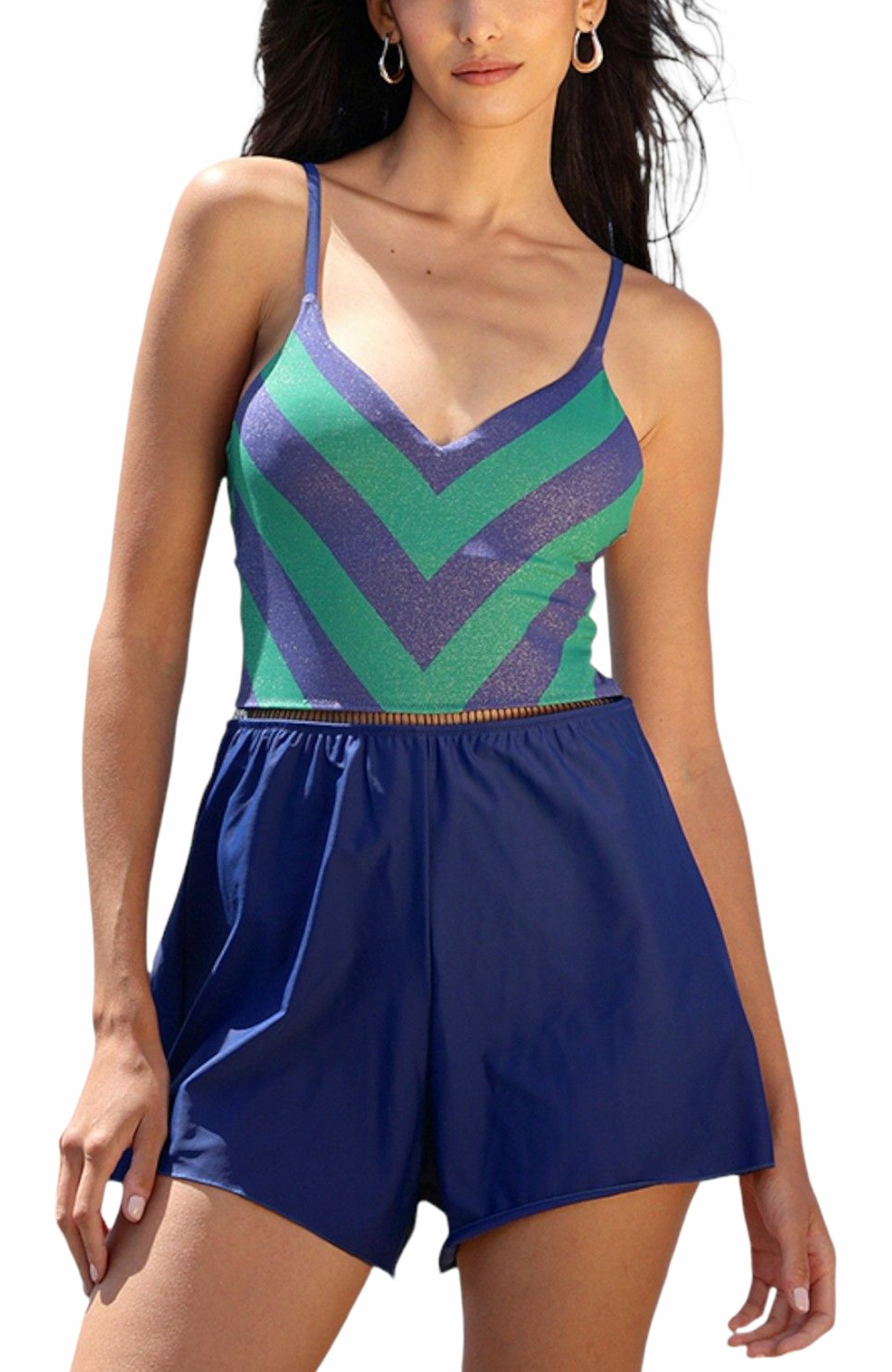Navy Green lurex