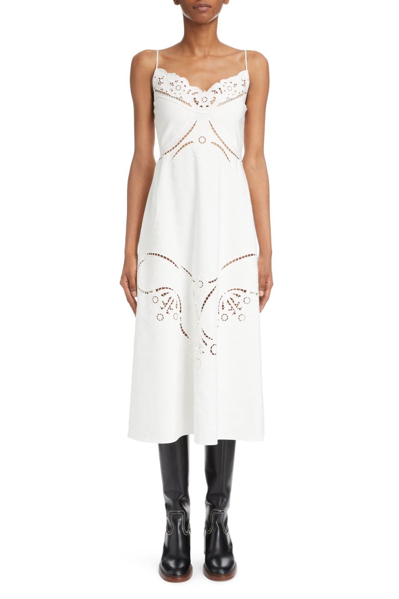 Embroidered Eyelet Sundress, Main, color, ICONIC MILK
