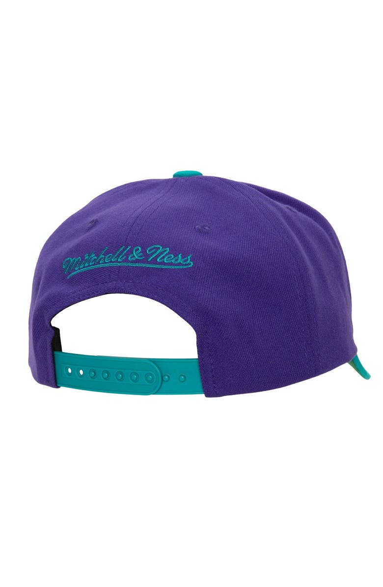 Mitchell & Ness Men's Mitchell & Ness Purple/Teal Charlotte Hornets Soul XL Logo Pro Crown Snapback Hat, Alternate, color, 
