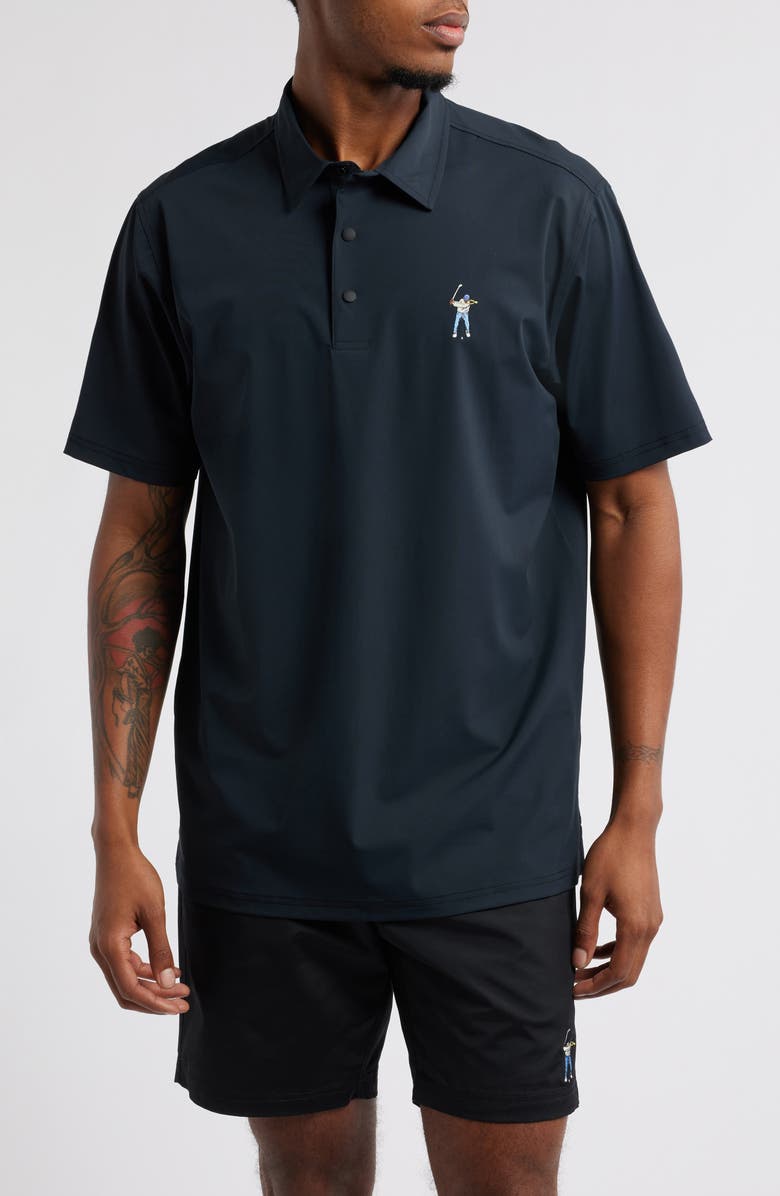 Eastside Golf Snap Placket Performance Golf Polo, Main, color, Black