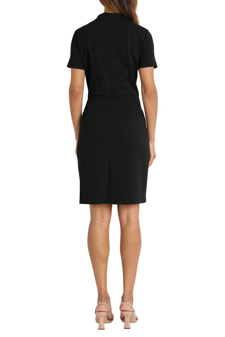 Pintuck Short Sleeve Sheath Dress, Alternate, color, BLACK