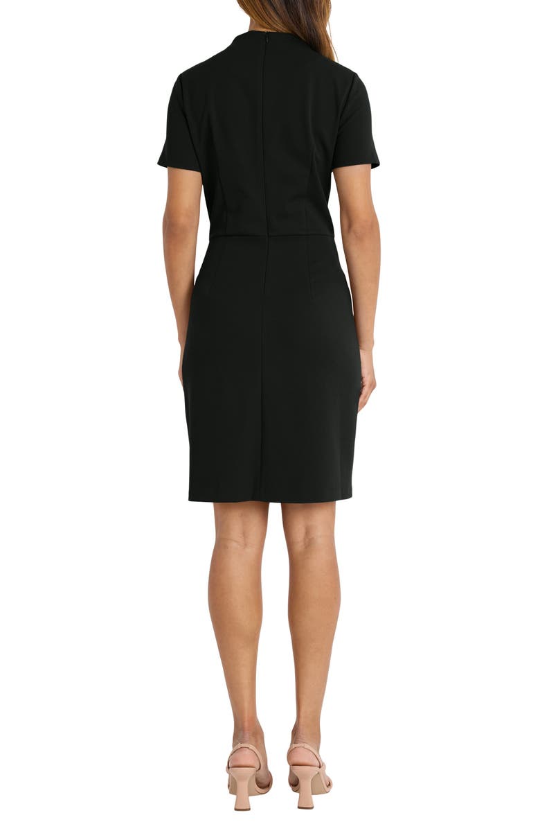 Maggy London Pintuck Short Sleeve Sheath Dress, Alternate, color, Black