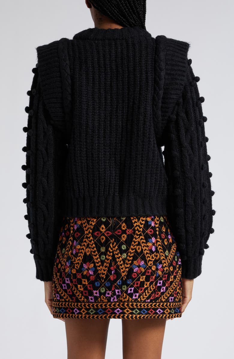 FARM Rio Floral Embroidered Corduroy Miniskirt, Alternate, color, 