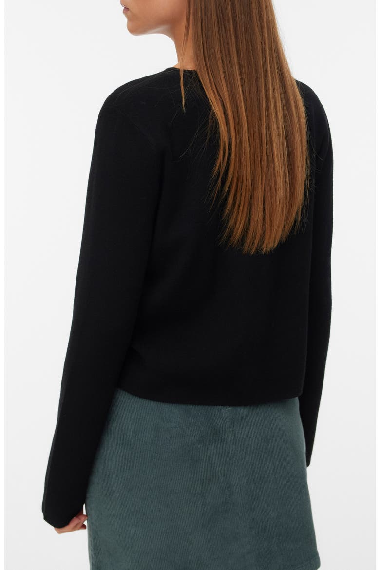 Kristi Faux Pearl Button Cardigan, Alternate, color, BLACK