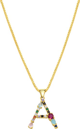 CZ Initial Pendant Necklace