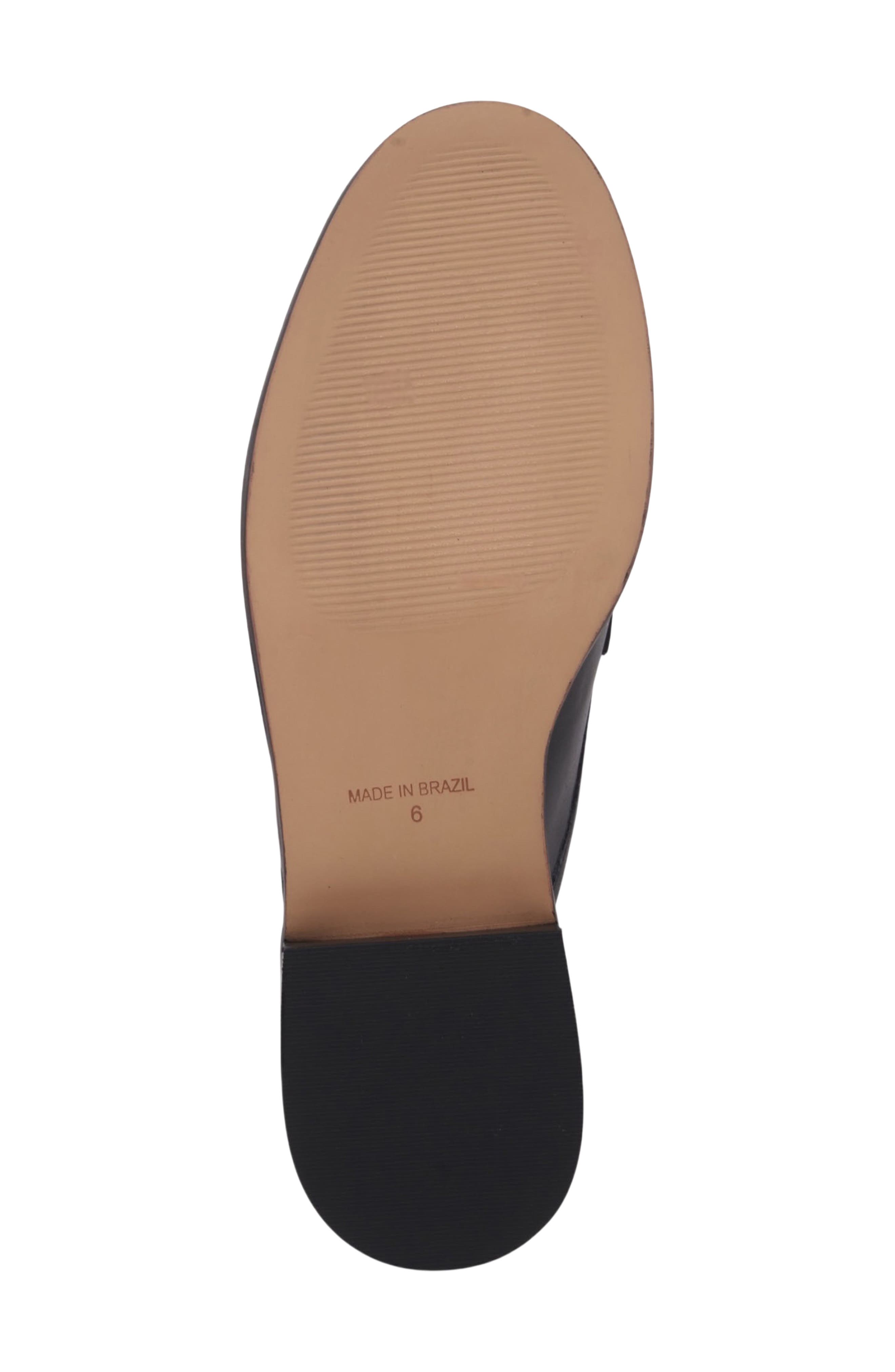 x Bre Tiesi Ruby Loafer Mule, Alternate, color, BLACK LEATHER