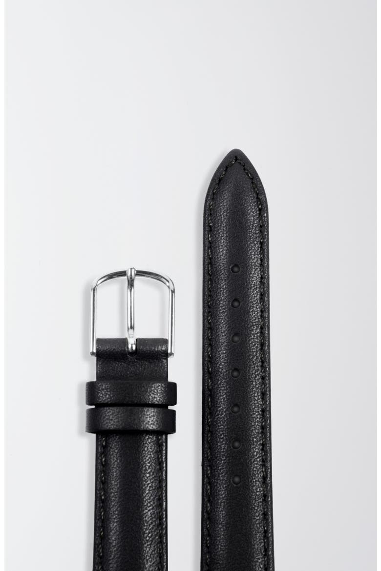 The Harriet Calfskin Leather Watch Strap Only, Main, color, Black Strap - Silver Buckle