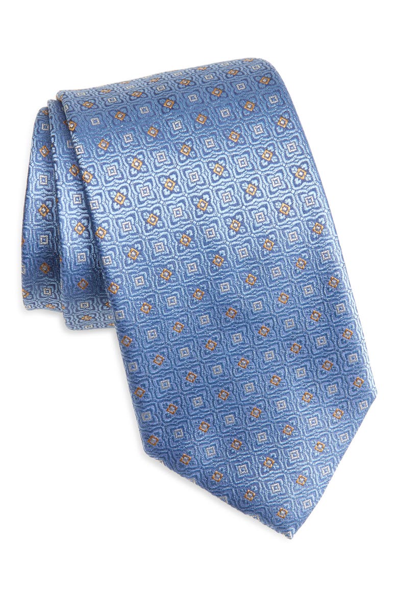 Floral Silk Tie, Main, color, LIGHT BLUE