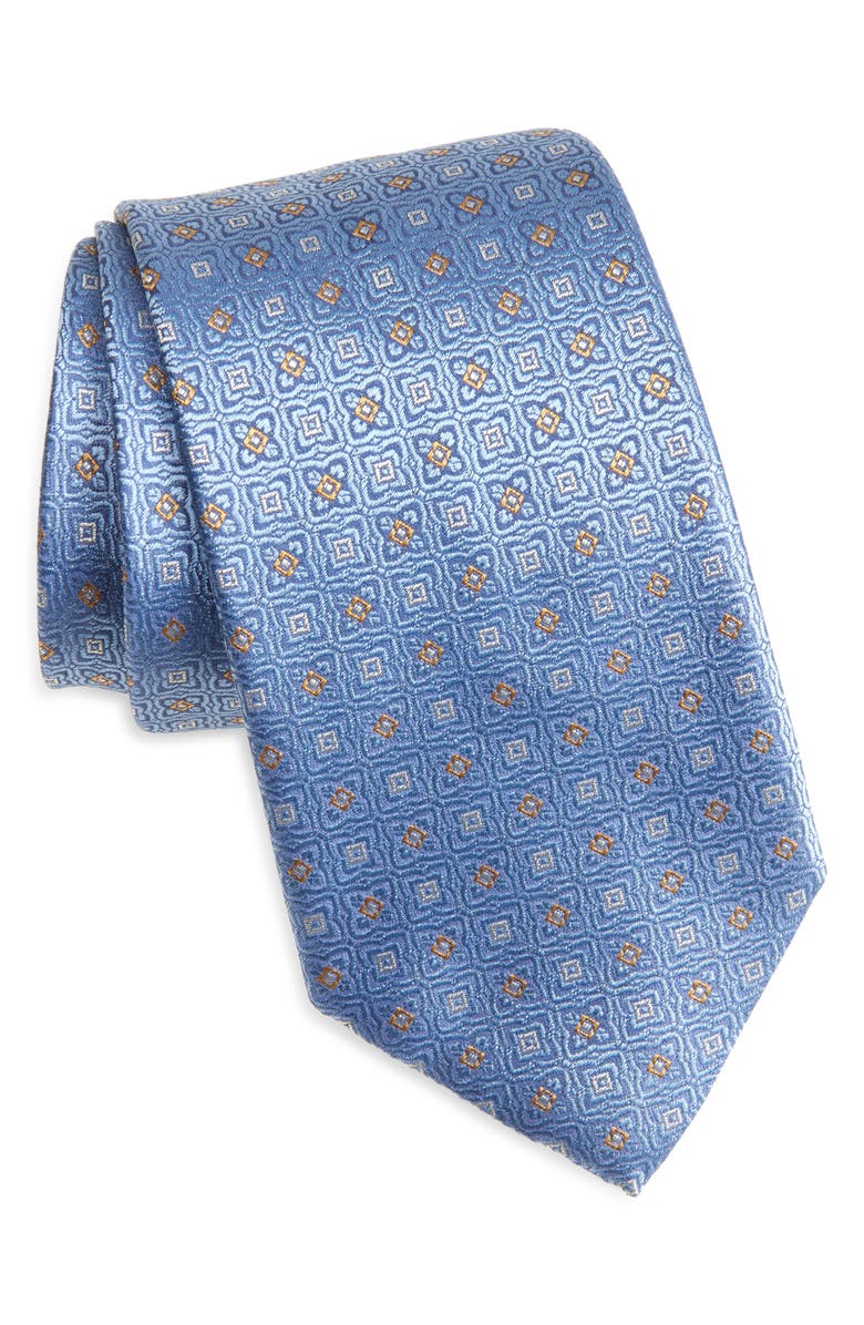 Canali Floral Silk Tie, Main, color, Light Blue